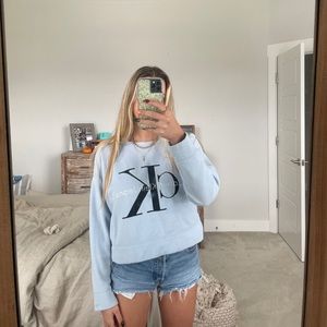 Calvin Klein baby blue cropped sweatshirt
